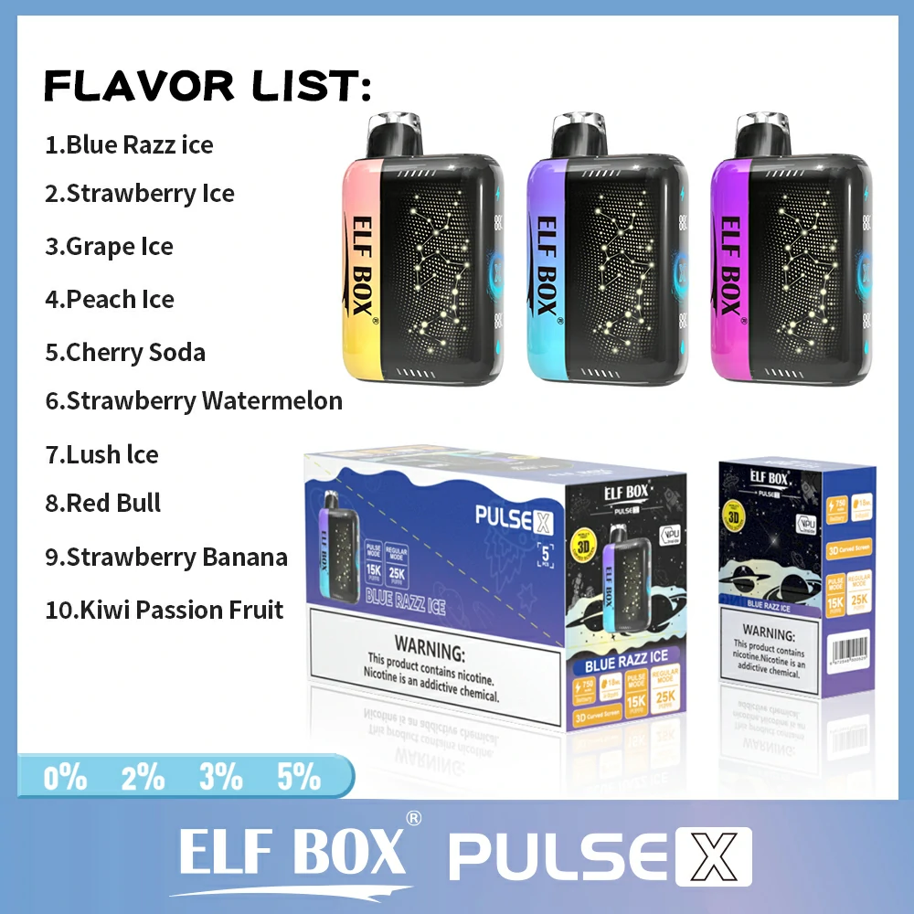 High Quality Elf Box Pusle X 25000 Puffs Disposable Vape Bang Puff Pod 5% Nicotine Disposable Vape Pen Original Factory Bulk Buy Disposable Vapes Wholesale