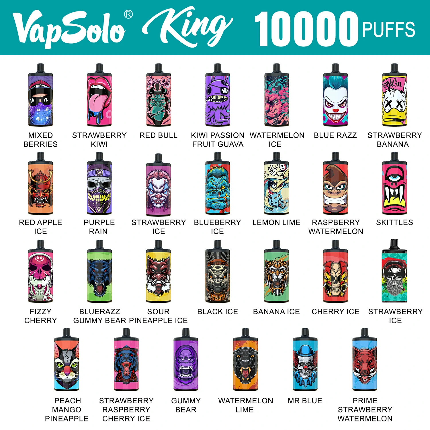 Vapsolo King 10000 Puffs 2% 5% Low Nicotine Salt Cigarette 650 Mah Rechargeable Battery Disposable Vapes Pen Wholesale Bulk Buy 