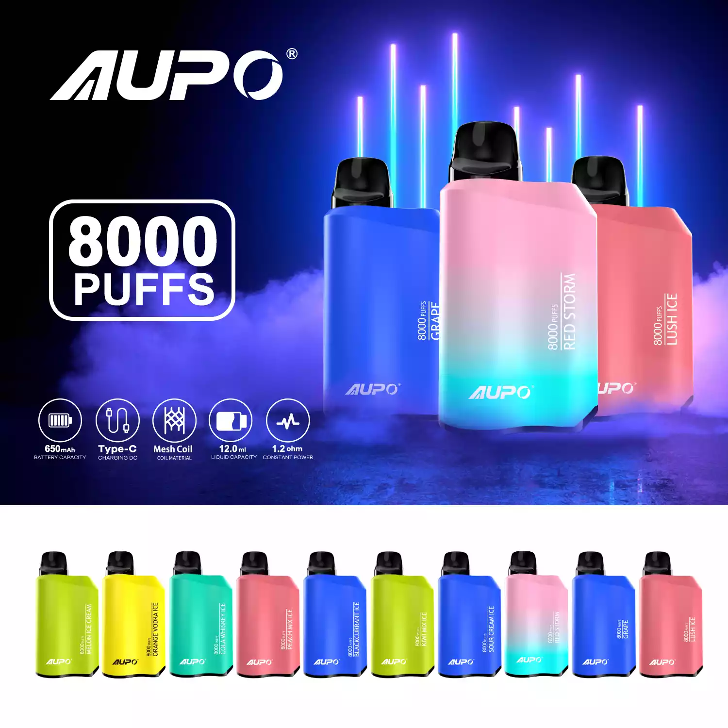 2024 Hot AUPO 8000 Puffs JETBAR PRO 12ml Nicotine 2% 5% Bulk Buy Germany Warehouse Wholesale Disposable Vape Pen (2)