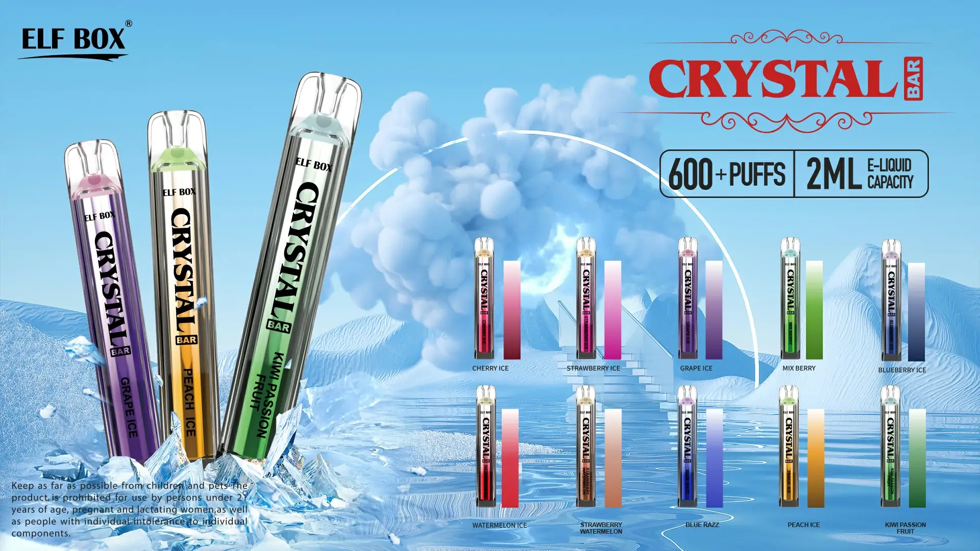 ELF BOX CRYSTAL BAR 600 Puffs (3)