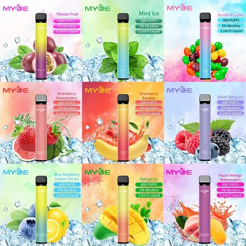 Wholesale MYDE Plus 800 Puffs Disposable Vape Pen 22 Flavors 550mAh 0% 2% 5% Nicotine EU Stock (2)