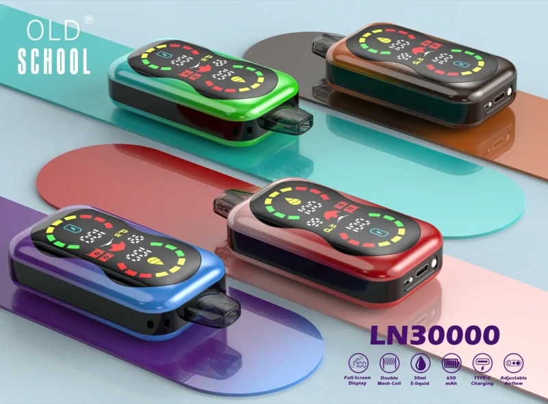 Wholesale OLD School LN 30000 Puffs Disposable Vape Pen 23ml Mesh Coil Multiple Nicotine Levels 0% 2% 3% 5% Direct from Factory Bulk Purchase (4)