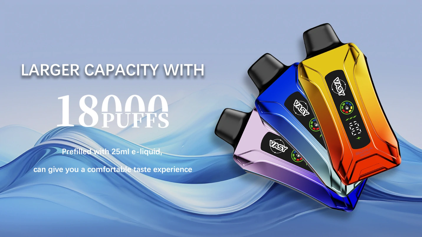 Wholesale VASY SORA 18000 Puffs Disposable Vape Pen with Double Mesh Coil Multiple Nicotine Options and LED ( (3)
