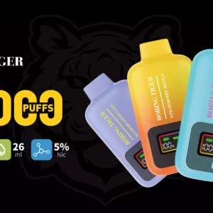 Wholesale Disposable Vapes Boring Tiger 25000 Puffs with Digital Screen and 5 Percent Nicotine Long Lasting Design