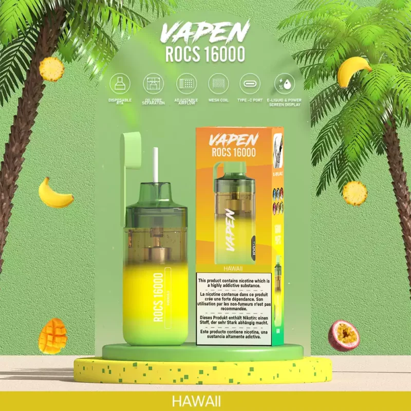 Bulk Wholesale Purchase of VAPEN ROCS 16000 Puffs Disposable Vape Rechargeable with 2% 5% Nicotine and Refillable Oil