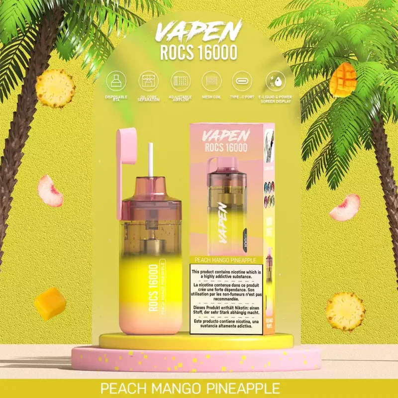 Bulk Wholesale Purchase of VAPEN ROCS 16000 Puffs Disposable Vape Rechargeable with 2% 5% Nicotine and Refillable Oil