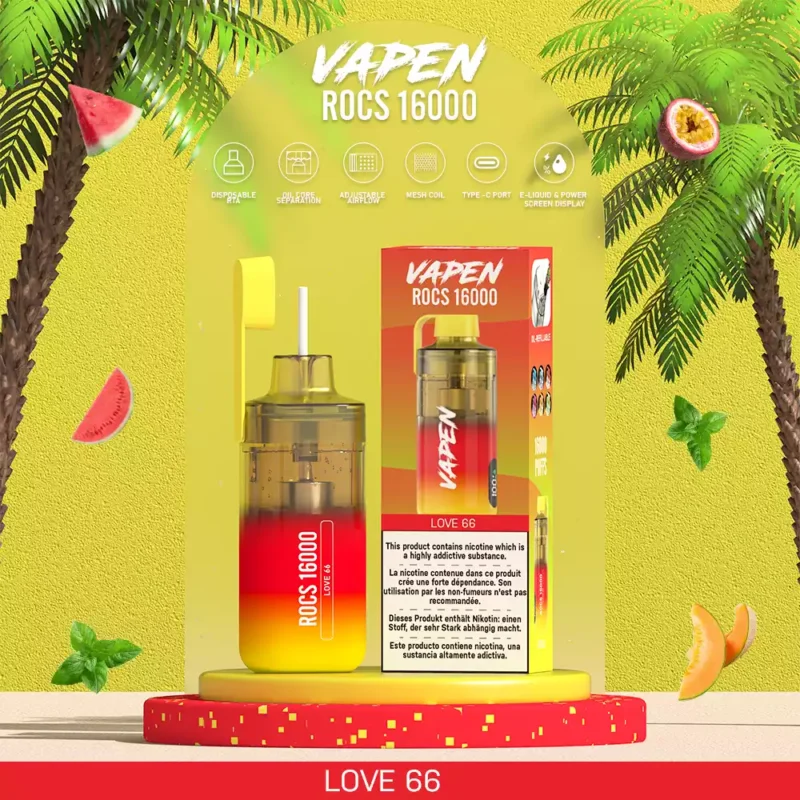 Bulk Wholesale Purchase of VAPEN ROCS 16000 Puffs Disposable Vape Rechargeable with 2% 5% Nicotine and Refillable Oil