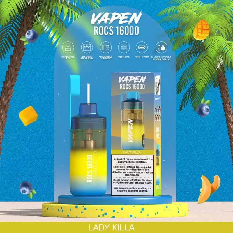 Bulk Wholesale Purchase of VAPEN ROCS 16000 Puffs Disposable Vape Rechargeable with 2% 5% Nicotine and Refillable Oil