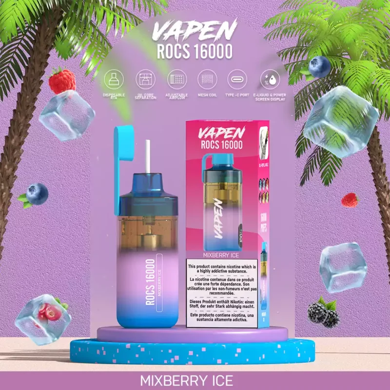 Bulk Wholesale Purchase of VAPEN ROCS 16000 Puffs Disposable Vape Rechargeable with 2% 5% Nicotine and Refillable Oil