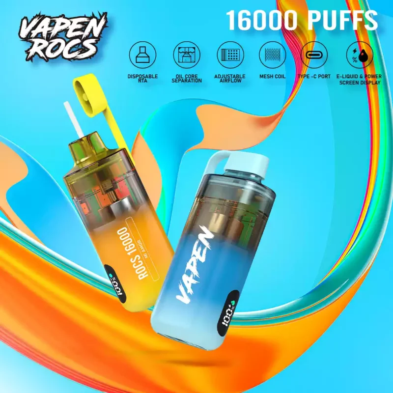 Bulk Wholesale Purchase of VAPEN ROCS 16000 Puffs Disposable Vape Rechargeable with 2% 5% Nicotine and Refillable Oil