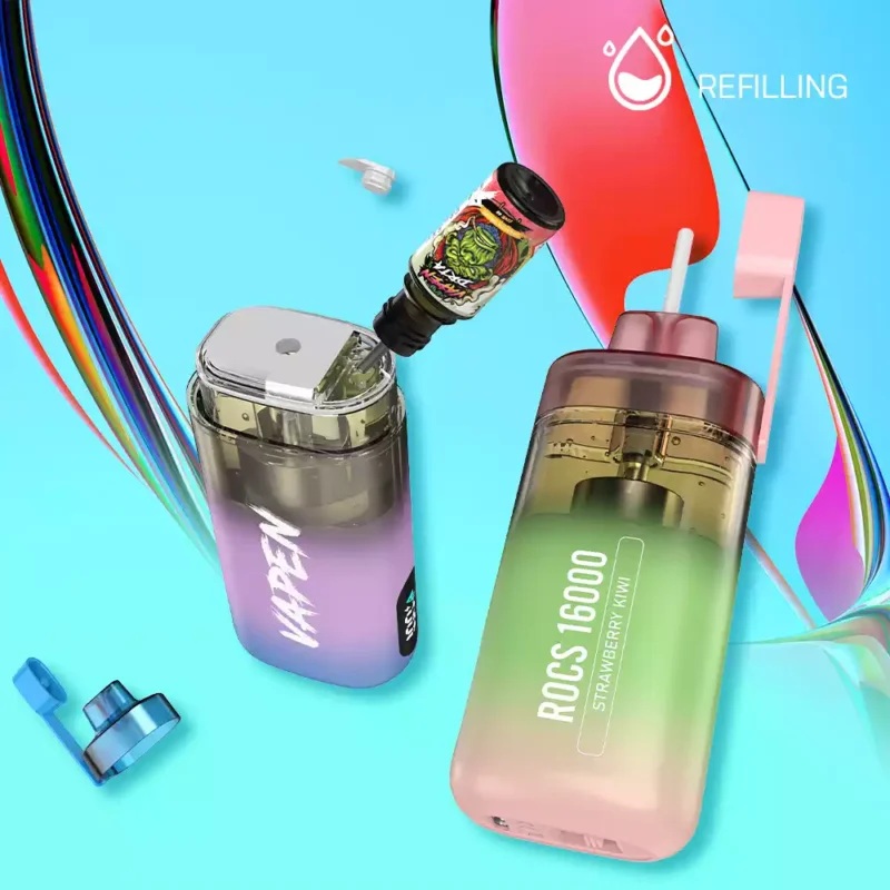 Bulk Wholesale Purchase of VAPEN ROCS 16000 Puffs Disposable Vape Rechargeable with 2% 5% Nicotine and Refillable Oil