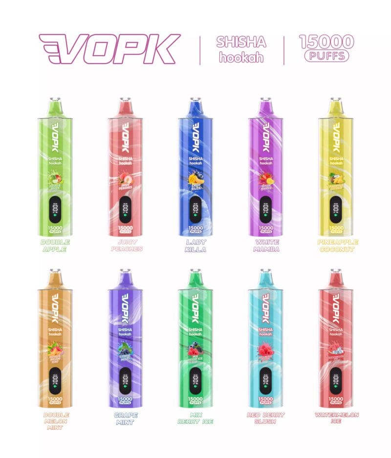 VOPK Shisha Hookah 15000 Puffs Rechargeable 0% 2% 3% 5% Low Nicotine Disposable Vape Pen Wholesale LED Display Adjustable airflow 2025 New Best Price (1)